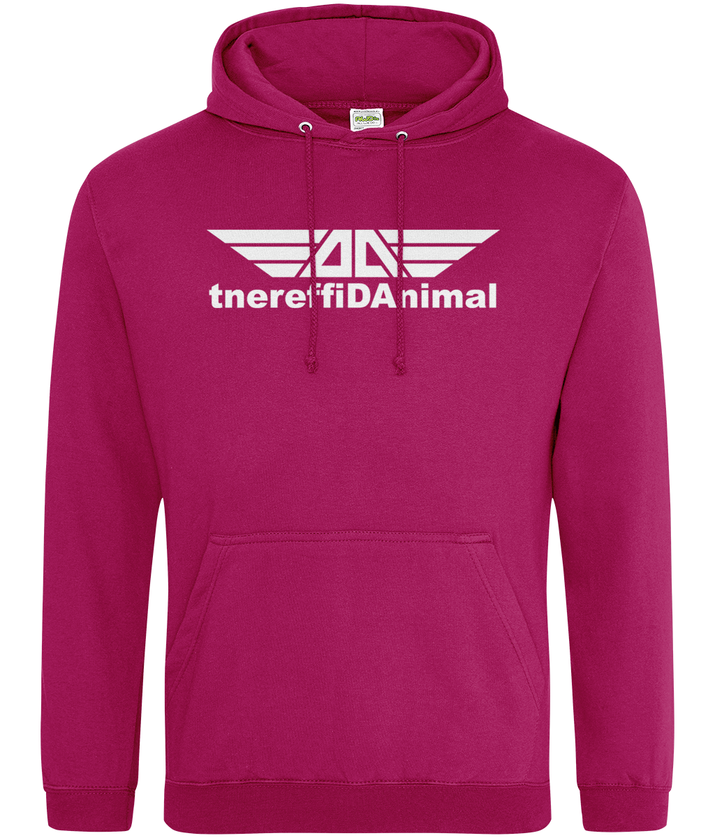 Different Animal: College Adult Unisex Hoodie JH001 L-White Logo1: (Other Colour-Variants available)