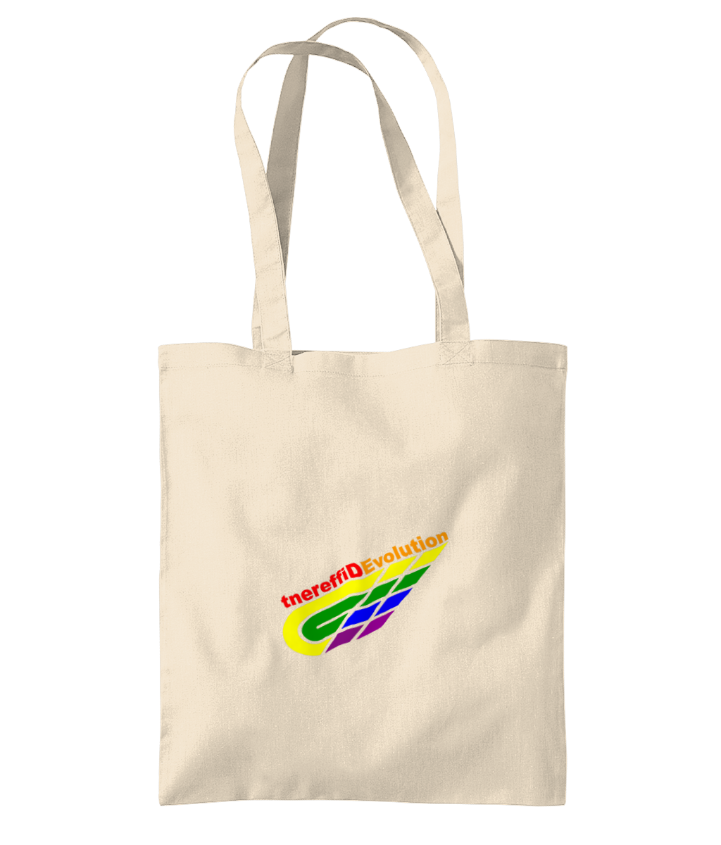 Different Evolution: Eco Organic Premium Cotton Tote Bag WM261 S-Rainbow Logo2: (Other Colour-Variants available)