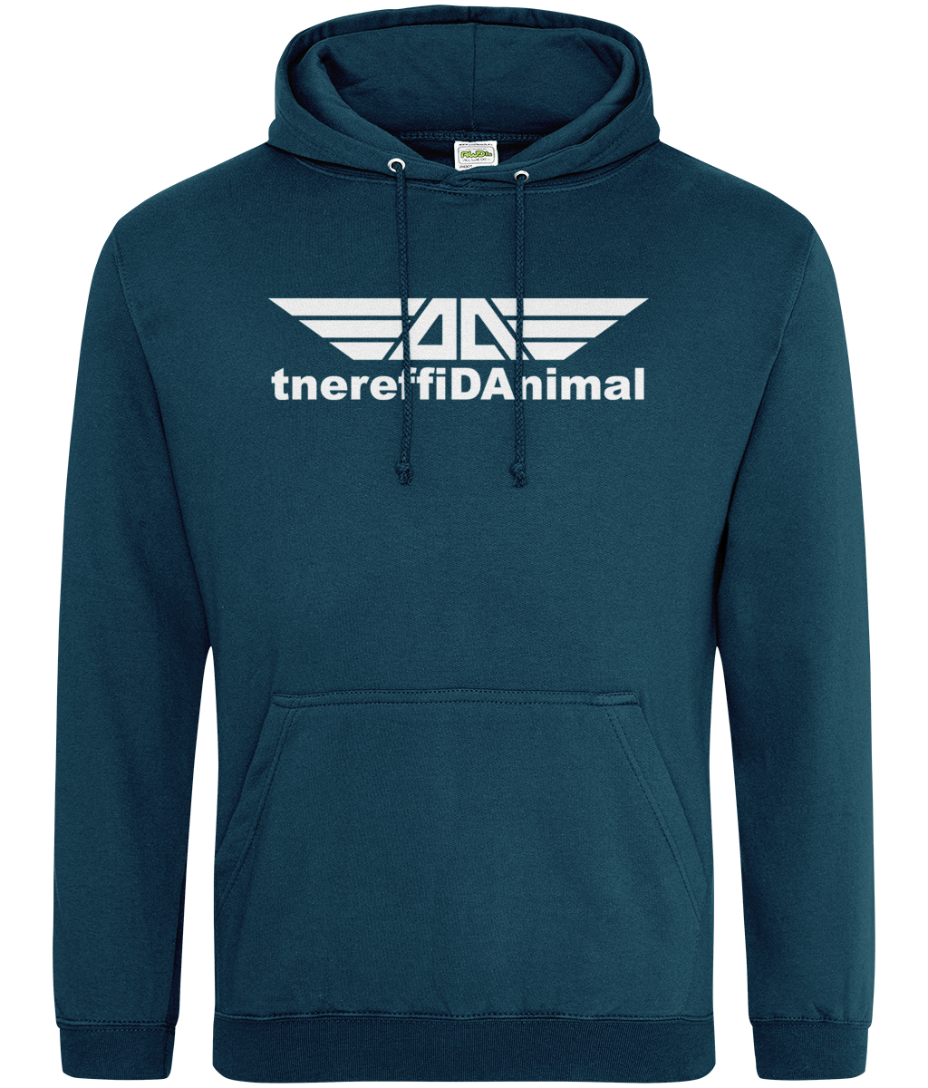 Different Animal: College Adult Unisex Hoodie JH001 L-White Logo1: (Other Colour-Variants available)