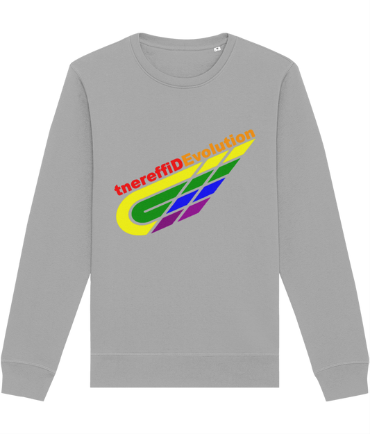 Different Evolution: Eco Roller Adult Unisex Sweatshirt SX137 L-Rainbow Logo2: (Other Colour-Variants available)