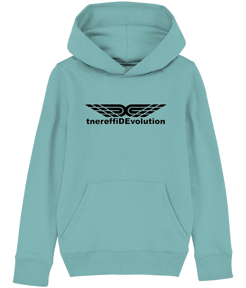 Different Evolution: Eco Kids Unisex Hoodie SX006 L-Black Logo1: (Other Colour-Variants available)