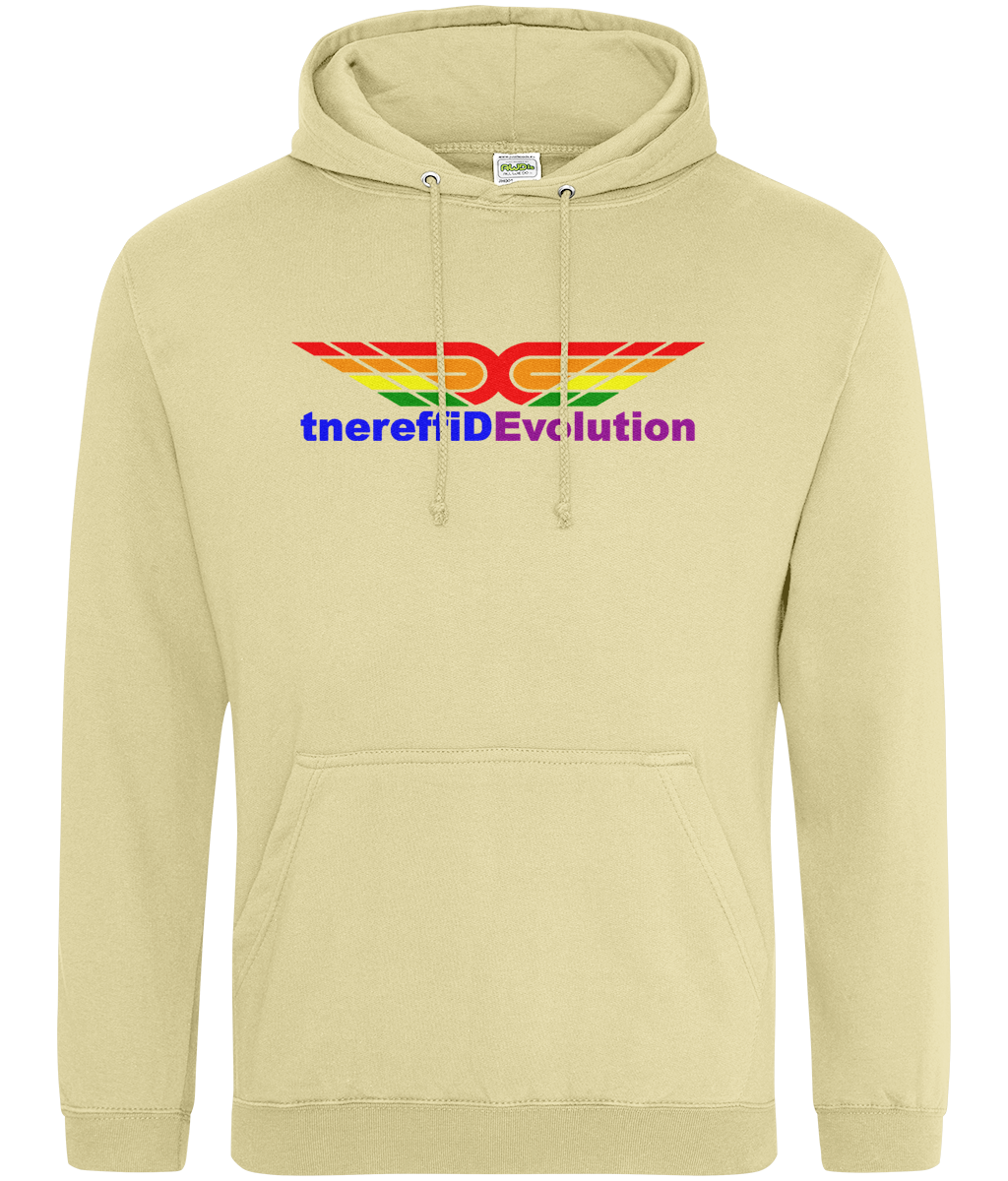 Different Evolution: College Adult Unisex Hoodie JH001 L-Rainbow Logo1: (Other Colour-Variants available)