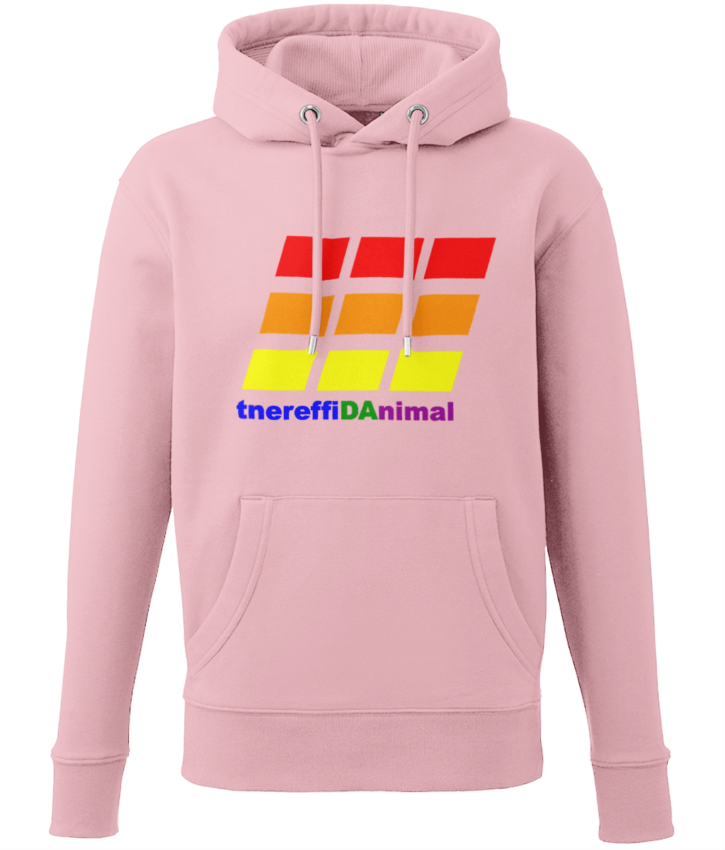 Different Animal: Eco Men Hoodie / Adult Unisex Hoodie AM001 L-Rainbow Logo2: (Other Colour-Variants available)