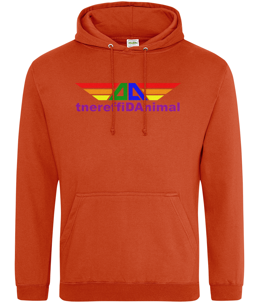 Different Animal: College Adult Unisex Hoodie  JH001 L-Rainbow Logo1: (Other Colour-Variants available)