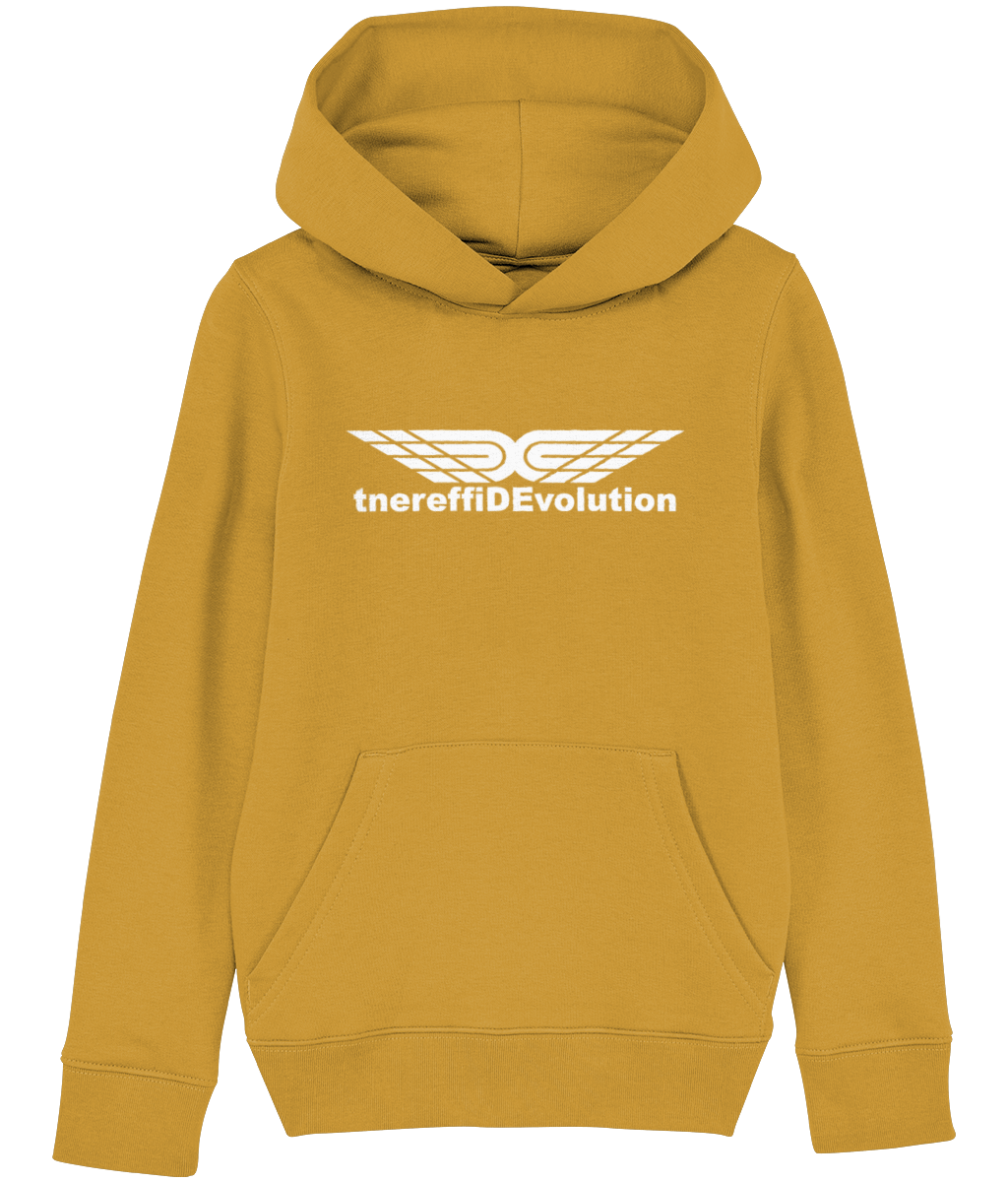 Different Evolution: Eco Kids Unisex Hoodie SX006 L-White Logo1: (Other Colour-Variants available)