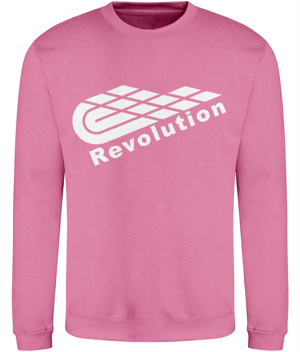 Revolution: Just Classic Adult Unisex Sweatshirt JH030 L-White Logo: (Other Colour-Variants available)