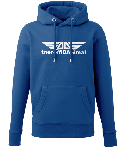 Different Animal: Eco Men Hoodie / Adult Unisex Hoodie AM001 L-White Logo1: (Other Colour-Variants Available)