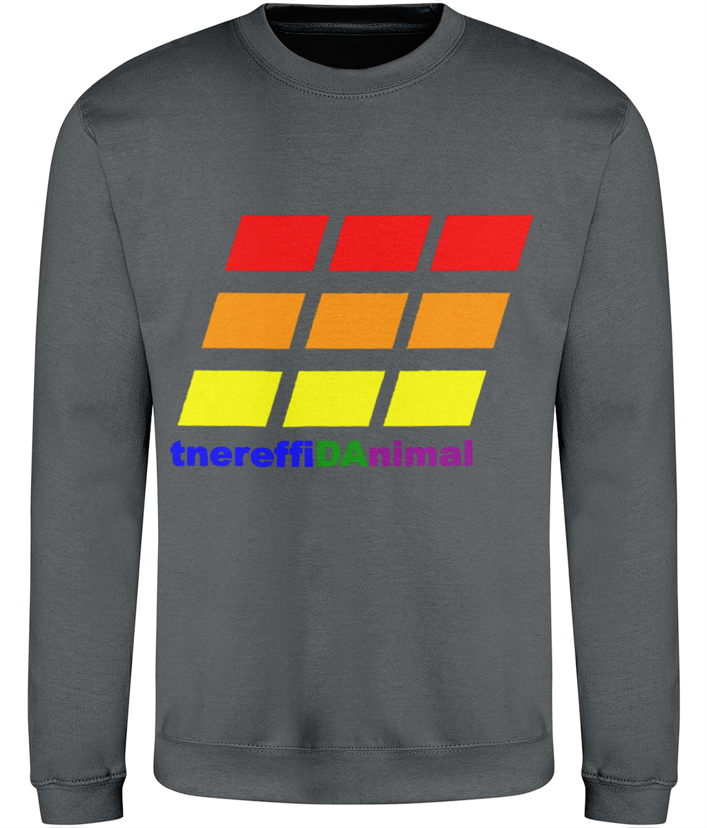 Different Animal: Just Classic Adult Unisex Sweatshirt JH030 L-Rainbow Logo2: (Other Colour-Variants available)