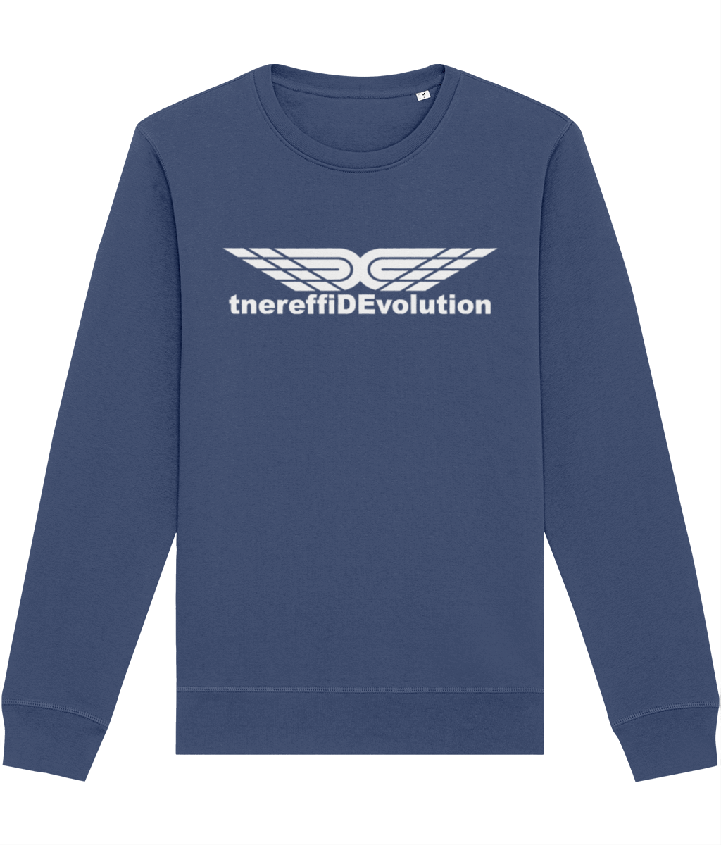 Different Evolution: Eco Roller Adult Unisex Sweatshirt SX137 L-White Logo1: (Other Colour-Variants available)