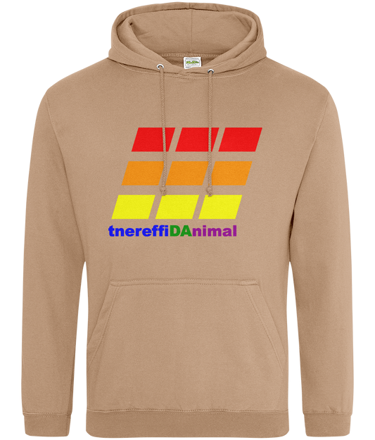 Different Animal: College Adult Unisex Hoodie JH001 L-Rainbow Logo2: (Other Colour-Variants available)