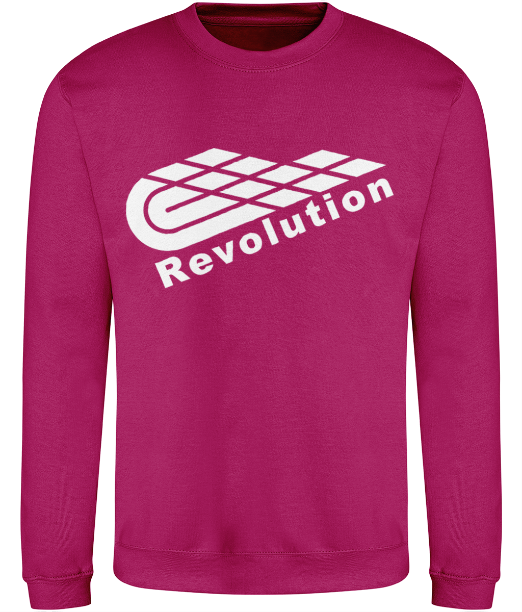 Revolution: Just Classic Adult Unisex Sweatshirt JH030 L-White Logo: (Other Colour-Variants available)