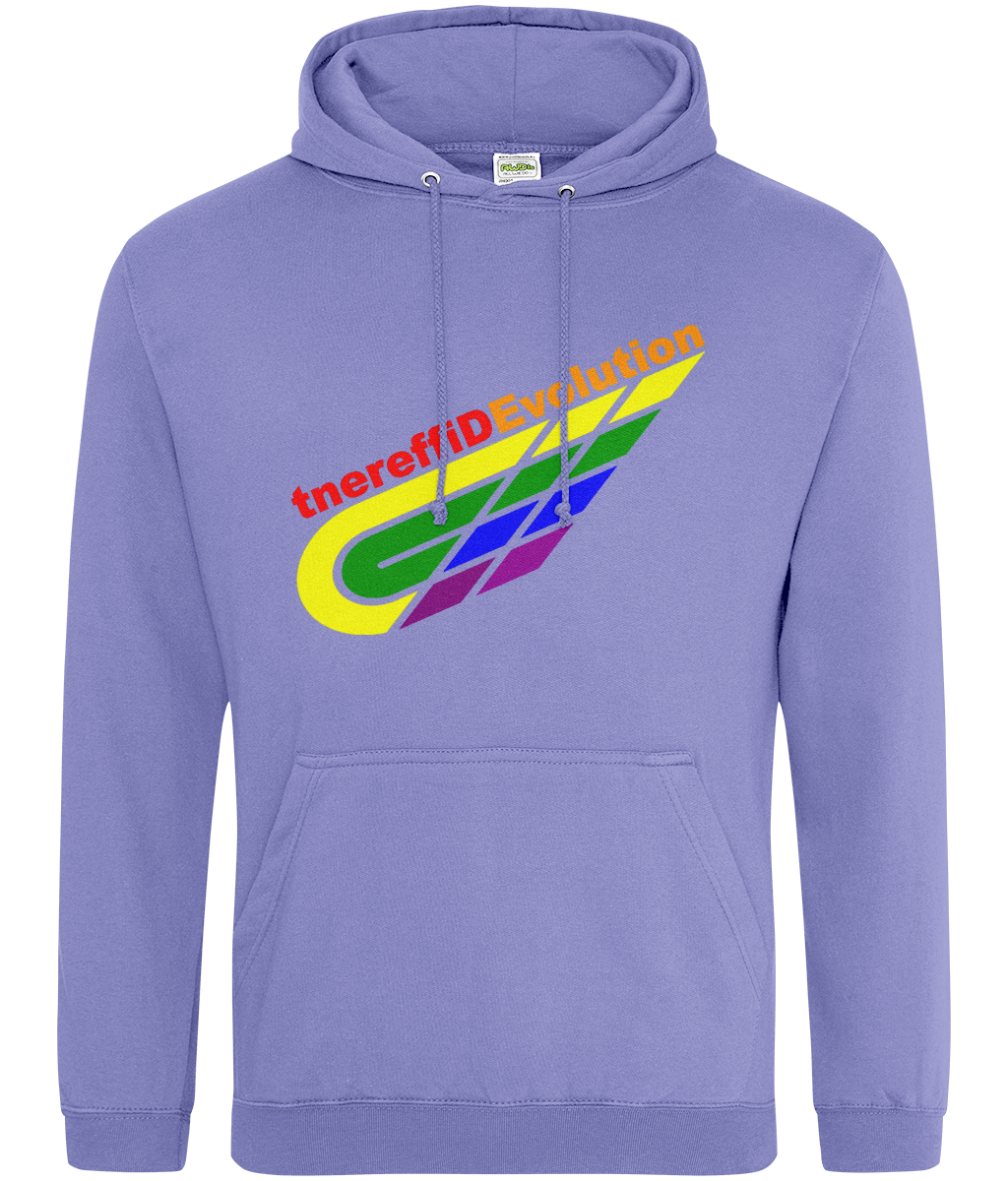 Different Evolution: College Adult Unisex Hoodie JH001 L-Rainbow Logo2: (Other Colour-Variants available)