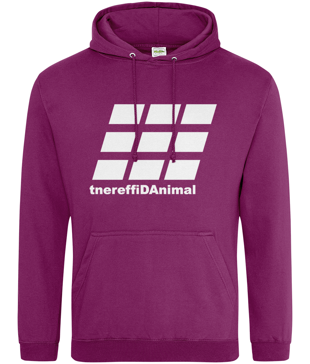 Different Animal: College Adult Unisex Hoodie JH001 L-White Logo2: (Other Colour-Variants available)