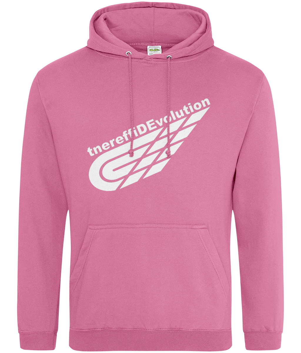 Different Evolution: College Adult Unisex Hoodie JH001 L-White Logo2: (Other Colour-Variants available)