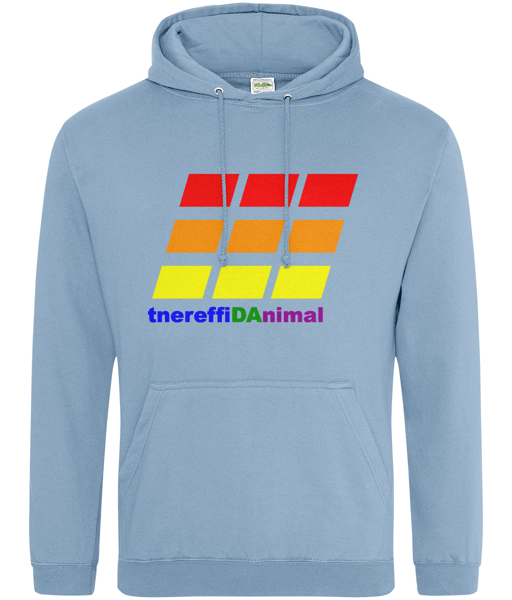 Different Animal: College Adult Unisex Hoodie JH001 L-Rainbow Logo2: (Other Colour-Variants available)