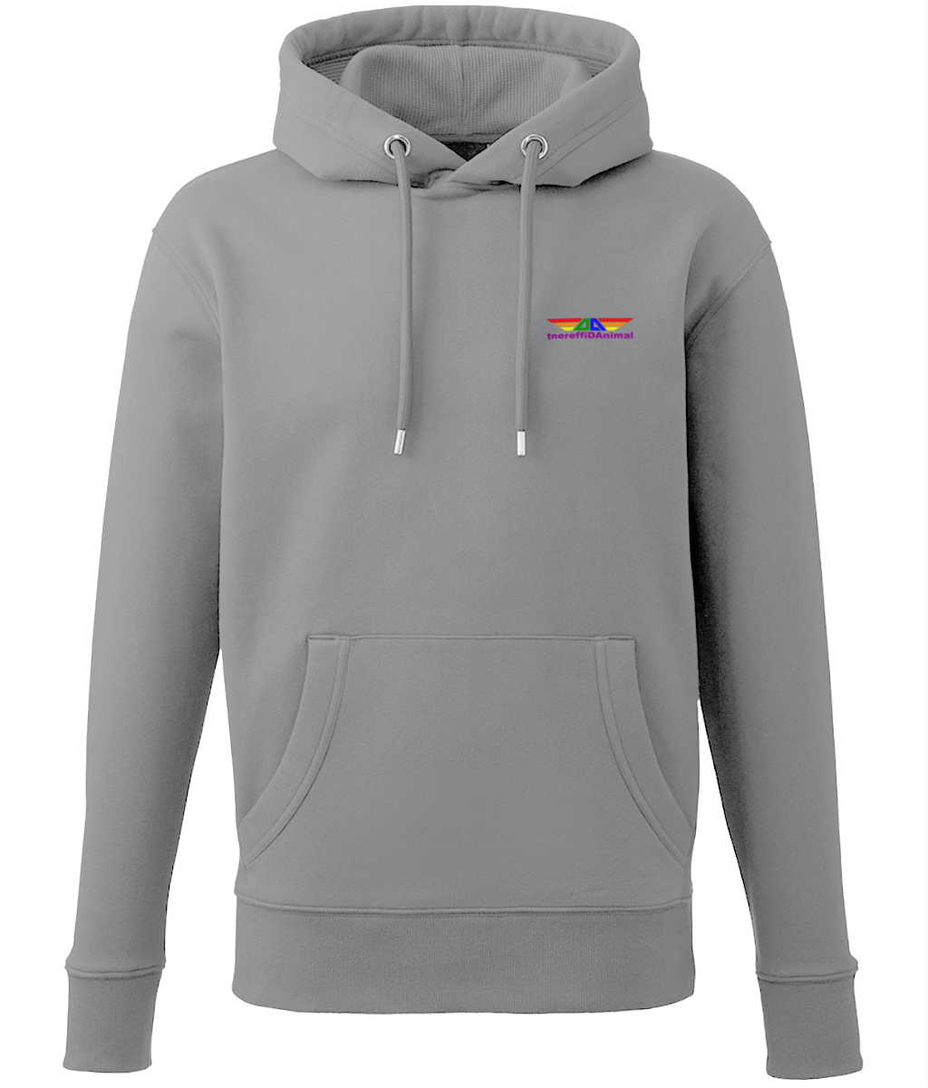 Different Animal: Eco Men Hoodie / Adult Unisex Hoodie AM001 S-Rainbow Logo1: (Other Colour-Variants available)