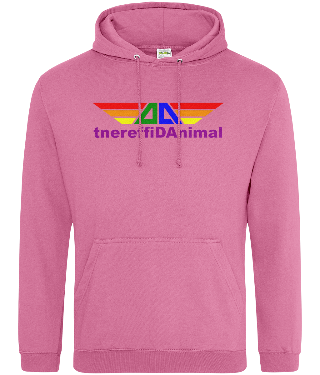 Different Animal: College Adult Unisex Hoodie  JH001 L-Rainbow Logo1: (Other Colour-Variants available)