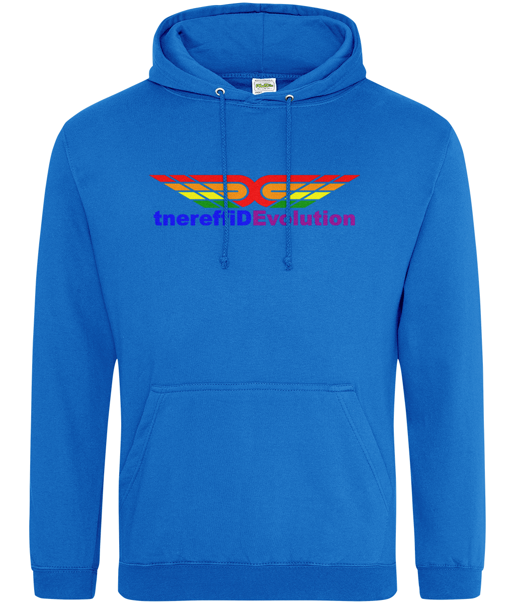 Different Evolution: College Adult Unisex Hoodie JH001 L-Rainbow Logo1: (Other Colour-Variants available)