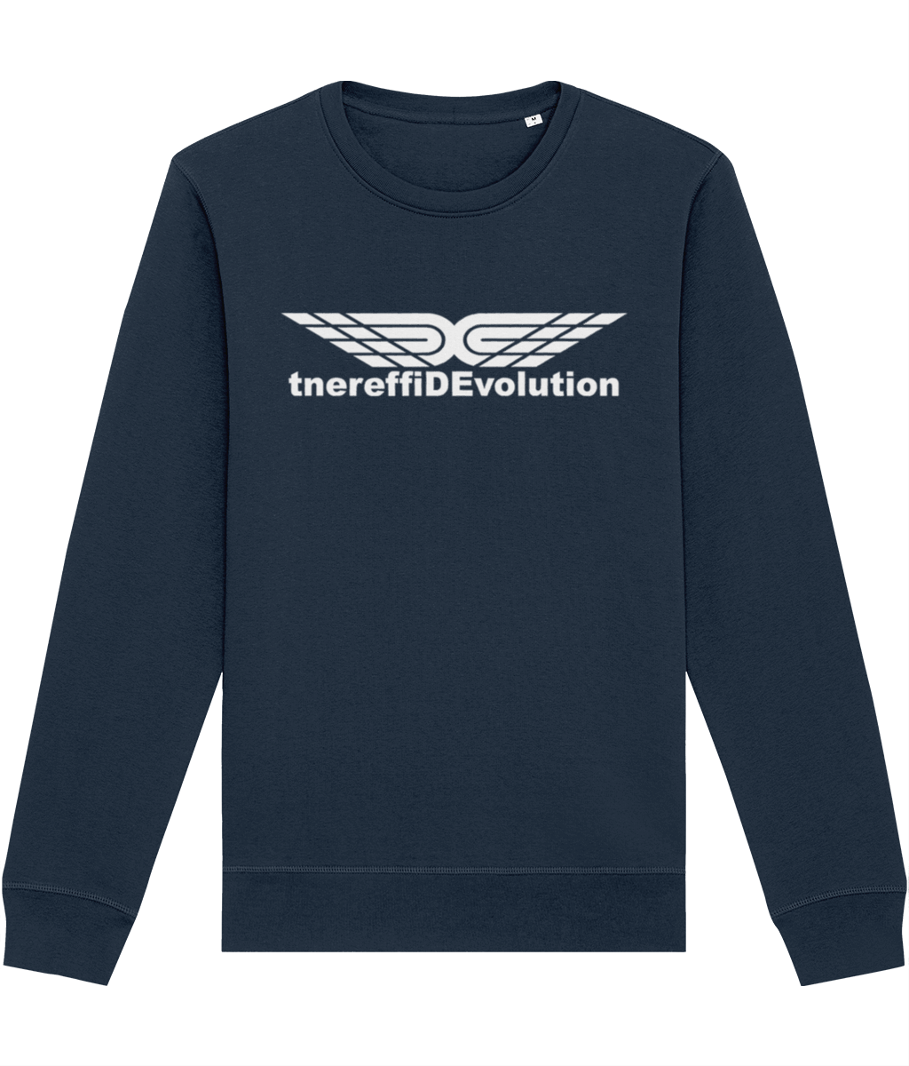 Different Evolution: Eco Roller Adult Unisex Sweatshirt SX137 L-White Logo1: (Other Colour-Variants available)