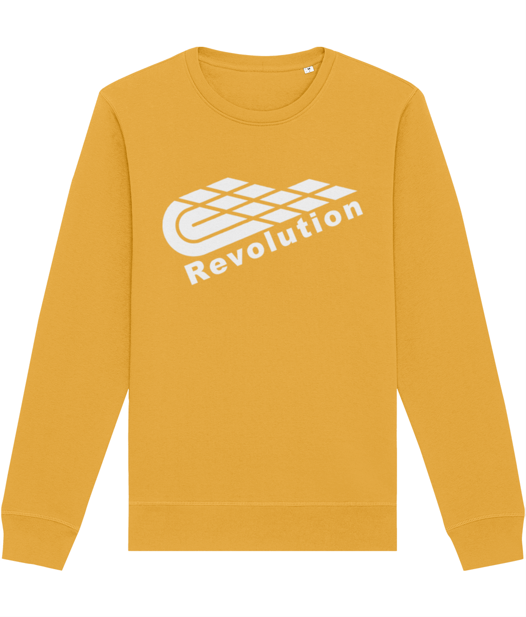 Revolution: Eco Roller Adult Unisex Sweatshirt SX137 L-White Logo: (Other Colour-Variants available)