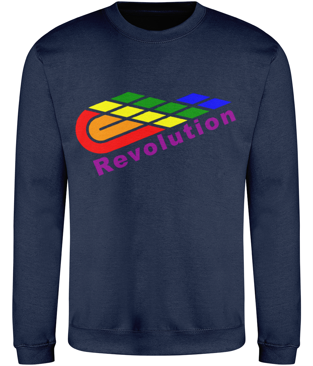 Revolution: Just Classic Adult Unisex Sweatshirt JH030 L-Rainbow Logo: (Other Colour-Variants available)