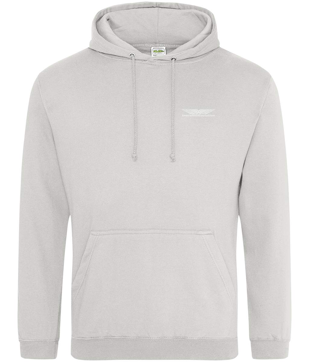 Different Evolution: College Adult Unisex Hoodie JH001 S-White Logo1: (Other Colour-Variants available)