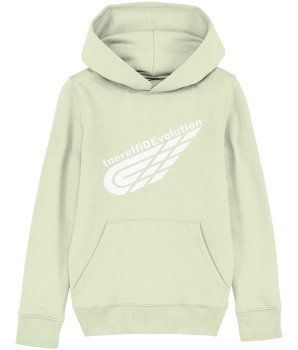 Different Evolution: Eco Kids Unisex Hoodie SX006 L-White Logo2: (Other Colour-Variants available)