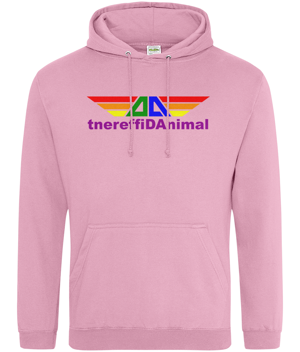 Different Animal: College Adult Unisex Hoodie  JH001 L-Rainbow Logo1: (Other Colour-Variants available)