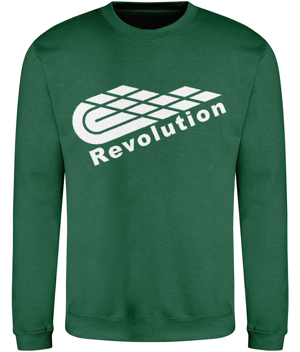 Revolution: Just Classic Adult Unisex Sweatshirt JH030 L-White Logo: (Other Colour-Variants available)