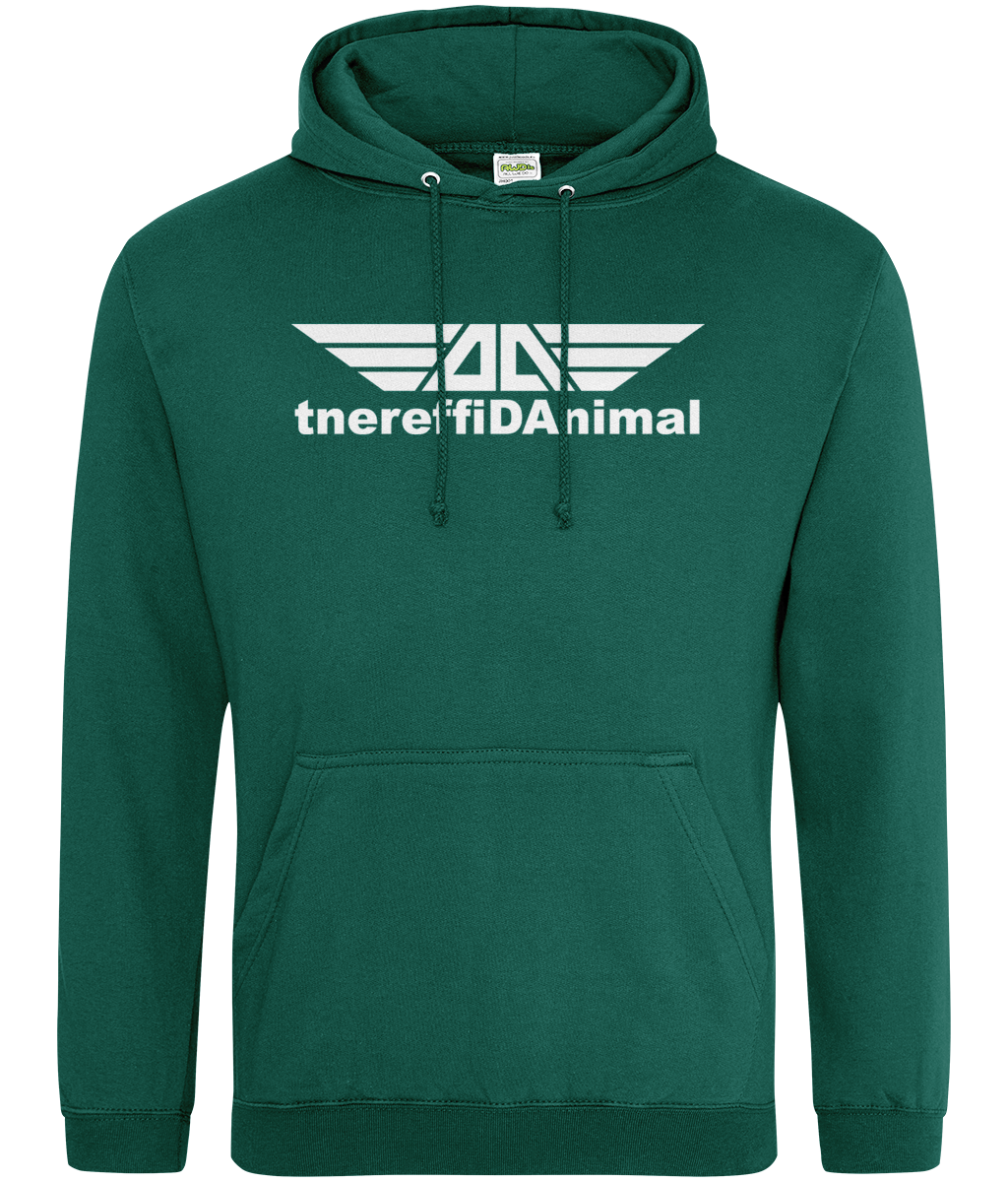 Different Animal: College Adult Unisex Hoodie JH001 L-White Logo1: (Other Colour-Variants available)