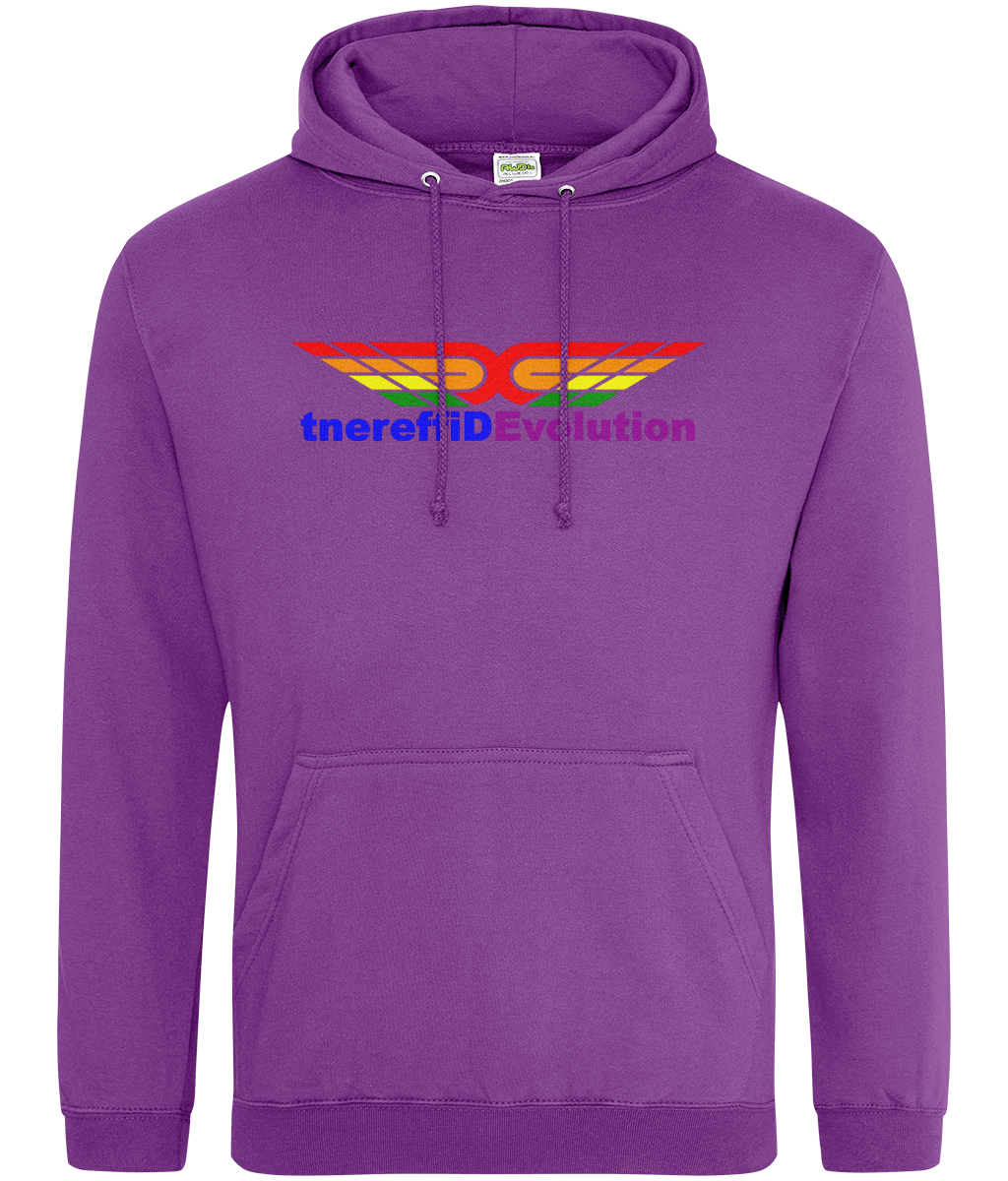 Different Evolution: College Adult Unisex Hoodie JH001 L-Rainbow Logo1: (Other Colour-Variants available)