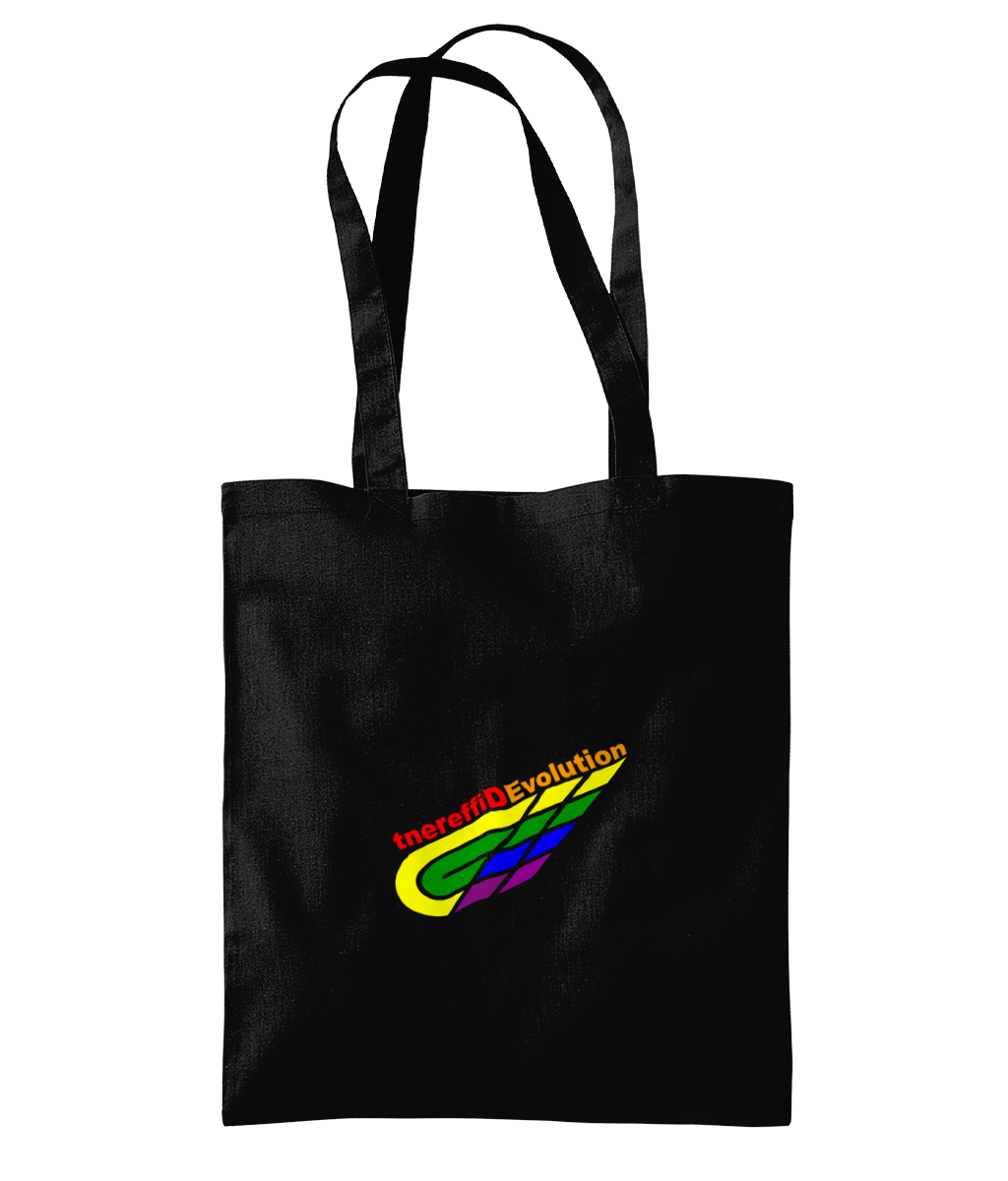 Different Evolution: Eco Organic Premium Cotton Tote Bag WM261 S-Rainbow Logo2: (Other Colour-Variants available)