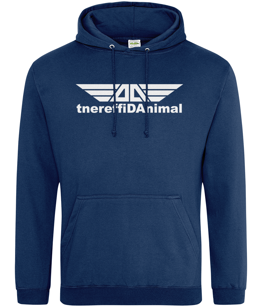 Different Animal: College Adult Unisex Hoodie JH001 L-White Logo1: (Other Colour-Variants available)