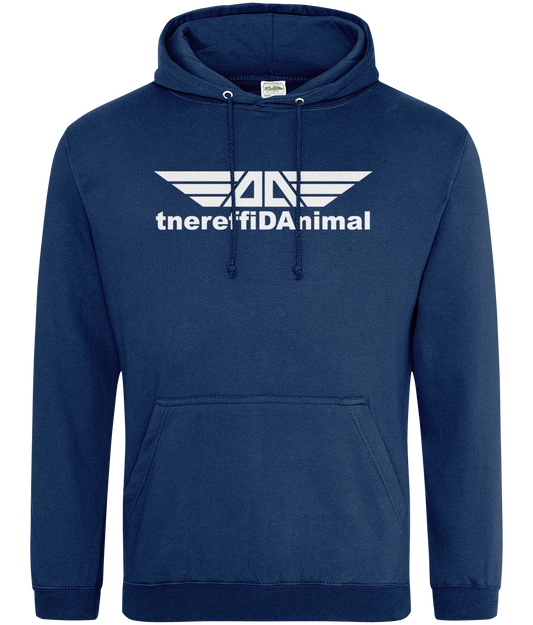 Different Animal: College Adult Unisex Hoodie JH001 L-White Logo1: (Other Colour-Variants available)