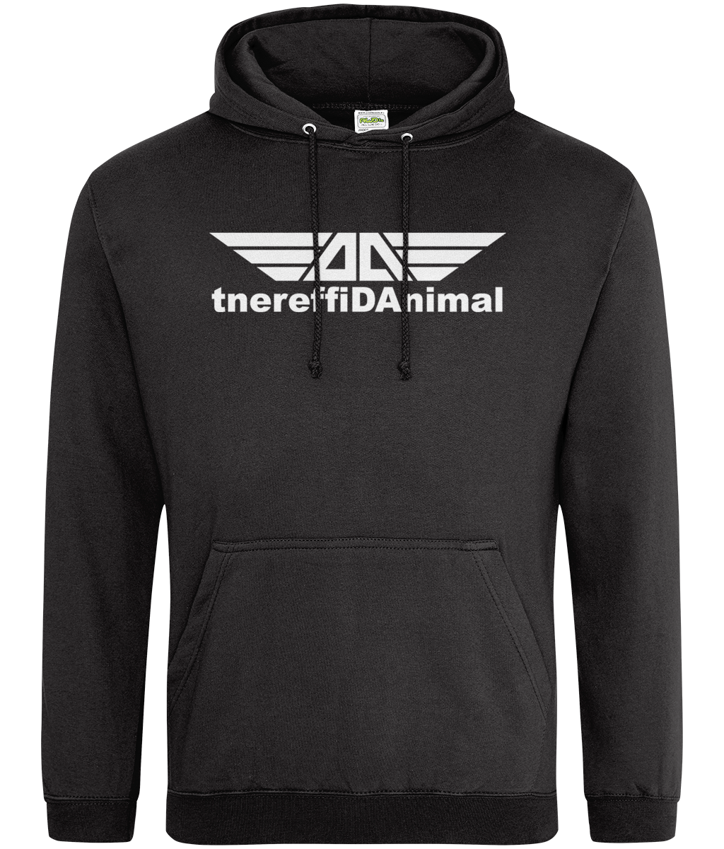 Different Animal: College Adult Unisex Hoodie JH001 L-White Logo1: (Other Colour-Variants available)