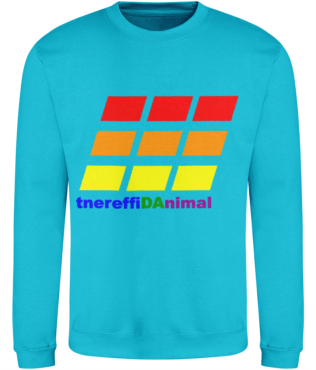 Different Animal: Just Classic Adult Unisex Sweatshirt JH030 L-Rainbow Logo2: (Other Colour-Variants available)