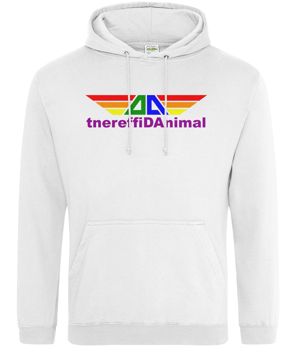 Different Animal: College Adult Unisex Hoodie  JH001 L-Rainbow Logo1: (Other Colour-Variants available)