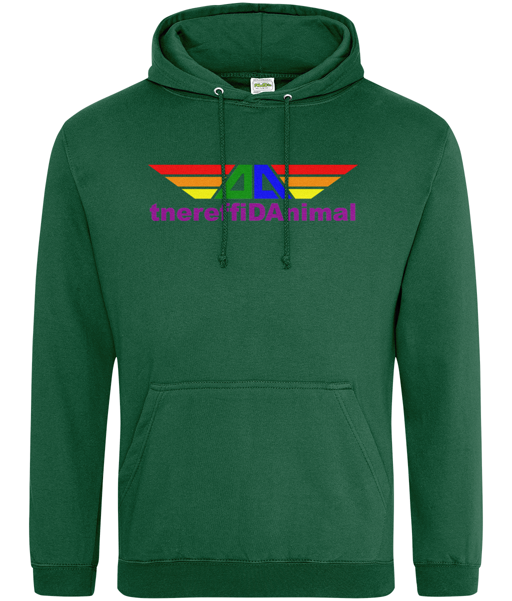 Different Animal: College Adult Unisex Hoodie  JH001 L-Rainbow Logo1: (Other Colour-Variants available)