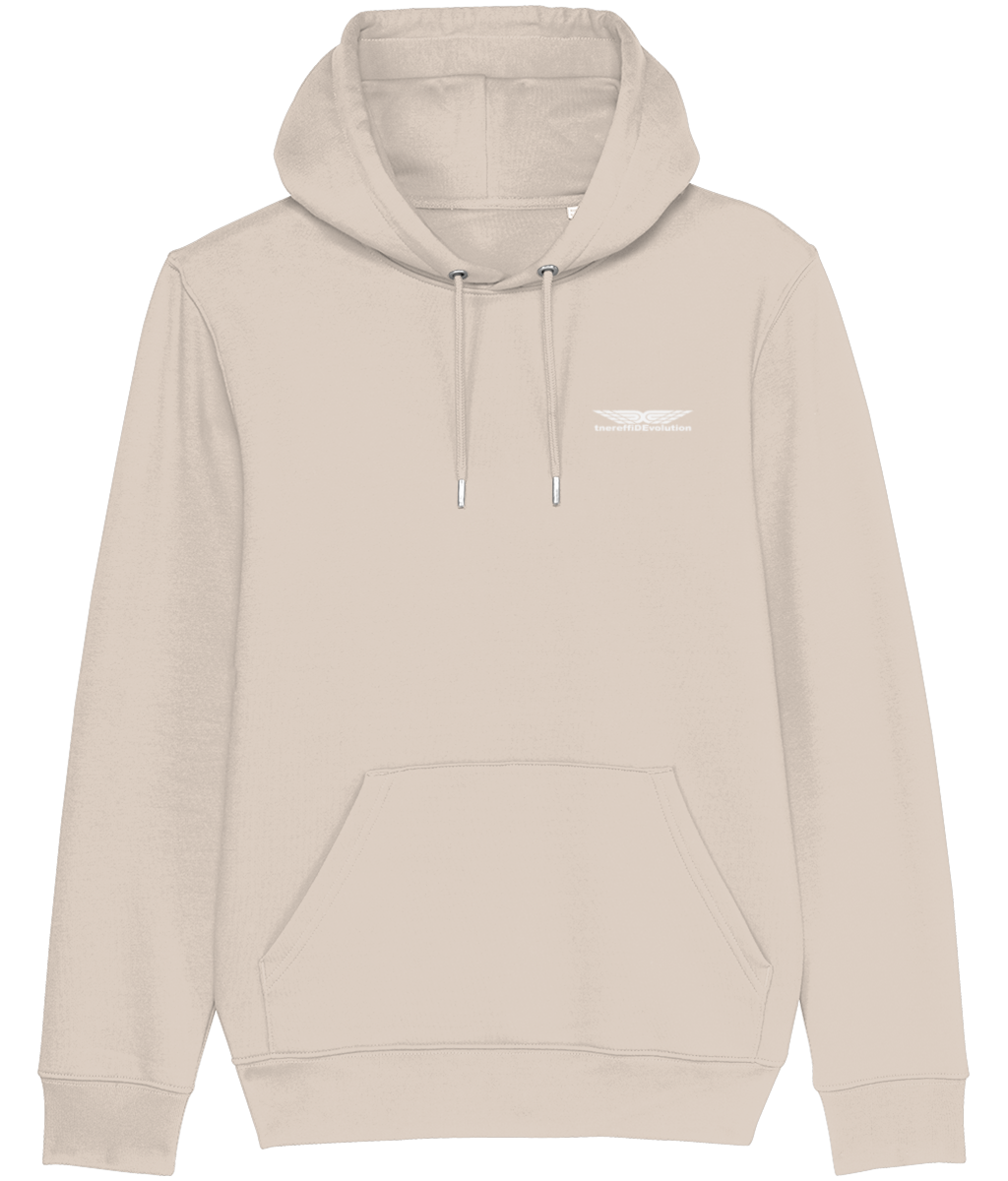 Different Evolution: Eco Cruiser Adult Unisex Hoodie SX005 S-White Logo1: (Other Colour-Variants available)