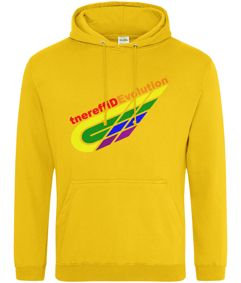 Different Evolution: College Adult Unisex Hoodie JH001 L-Rainbow Logo2: (Other Colour-Variants available)