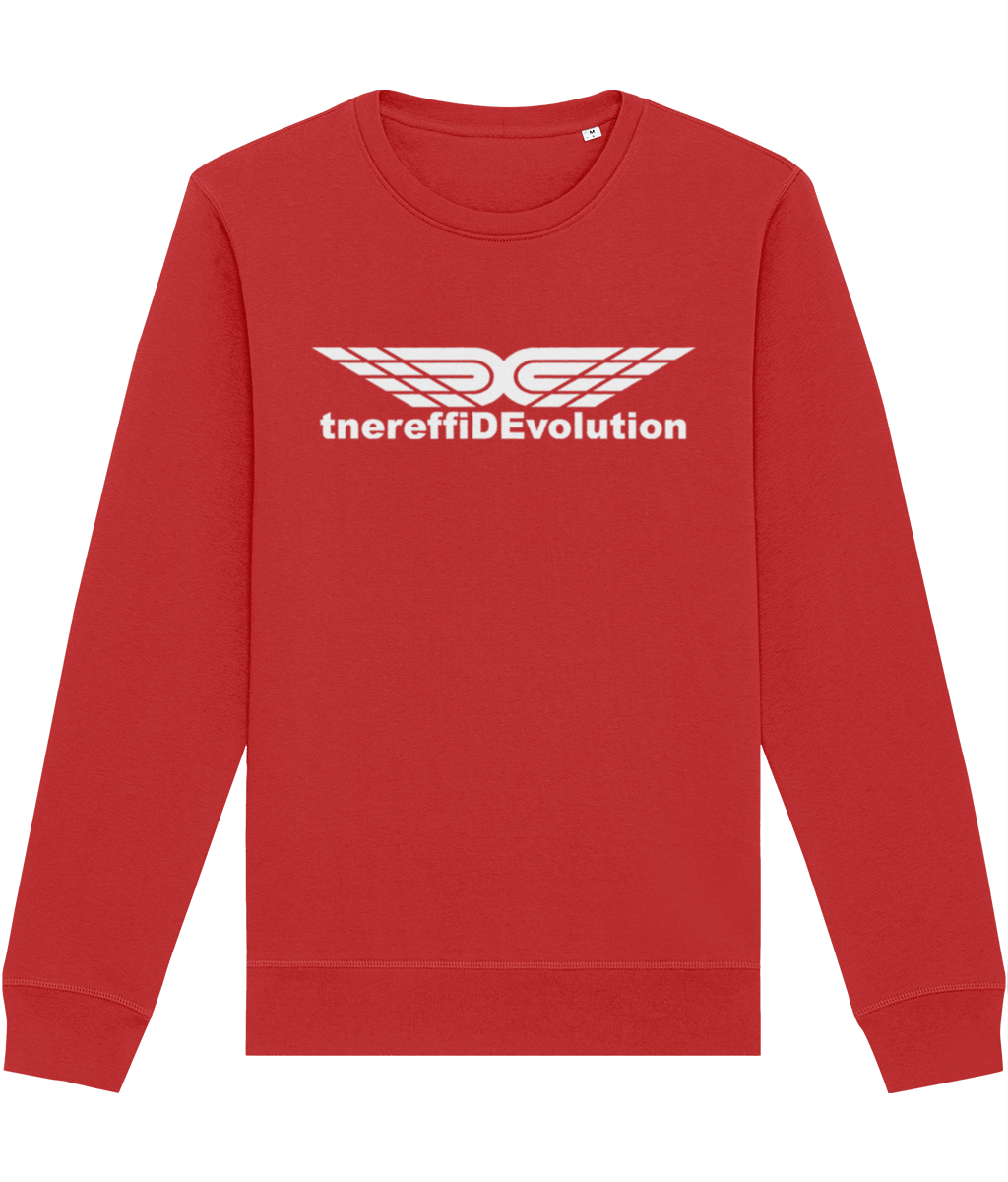 Different Evolution: Eco Roller Adult Unisex Sweatshirt SX137 L-White Logo1: (Other Colour-Variants available)