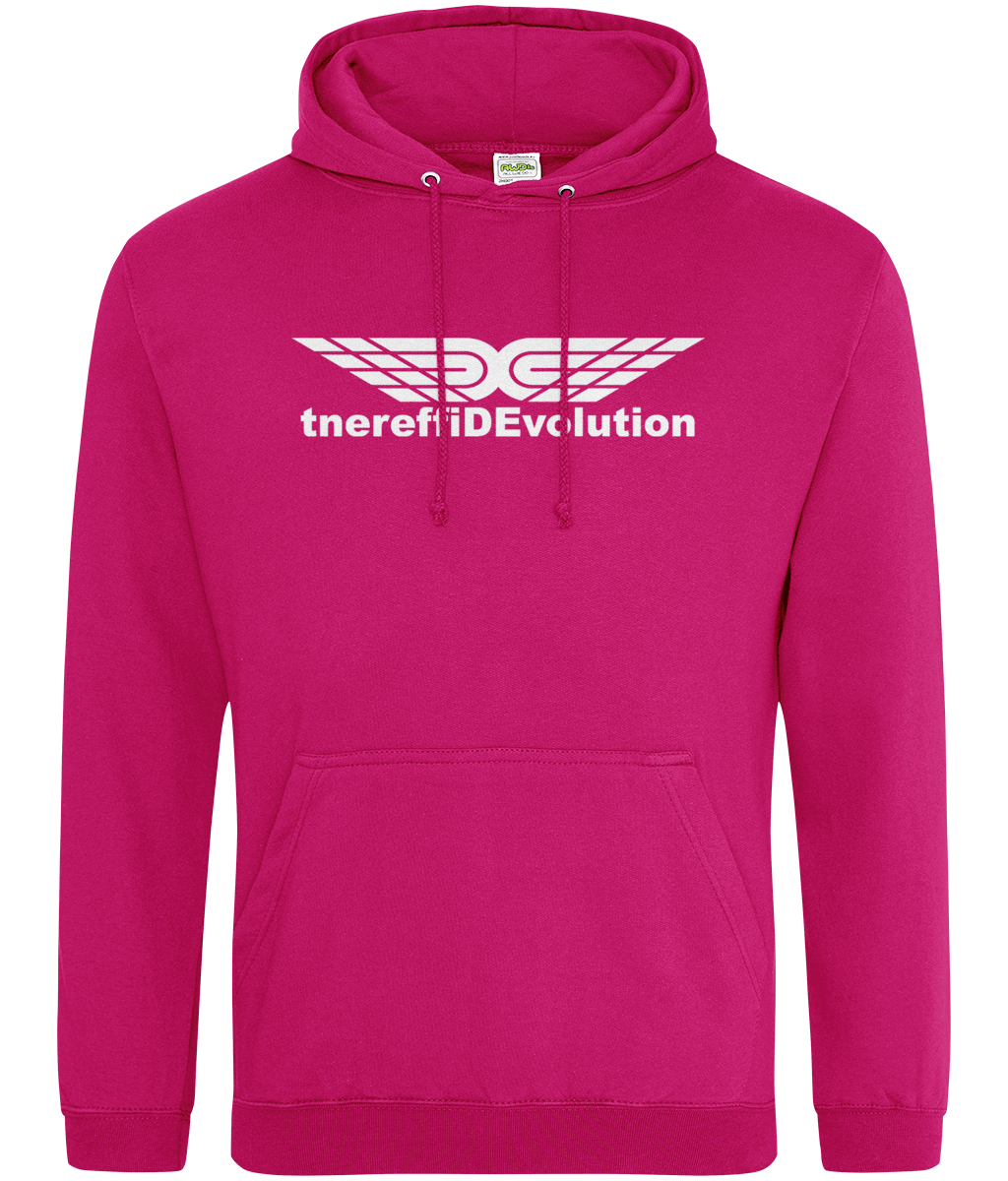 Different Evolution: College Adult Unisex Hoodie JH001 L-White Logo1: (Other Colour-Variants available)