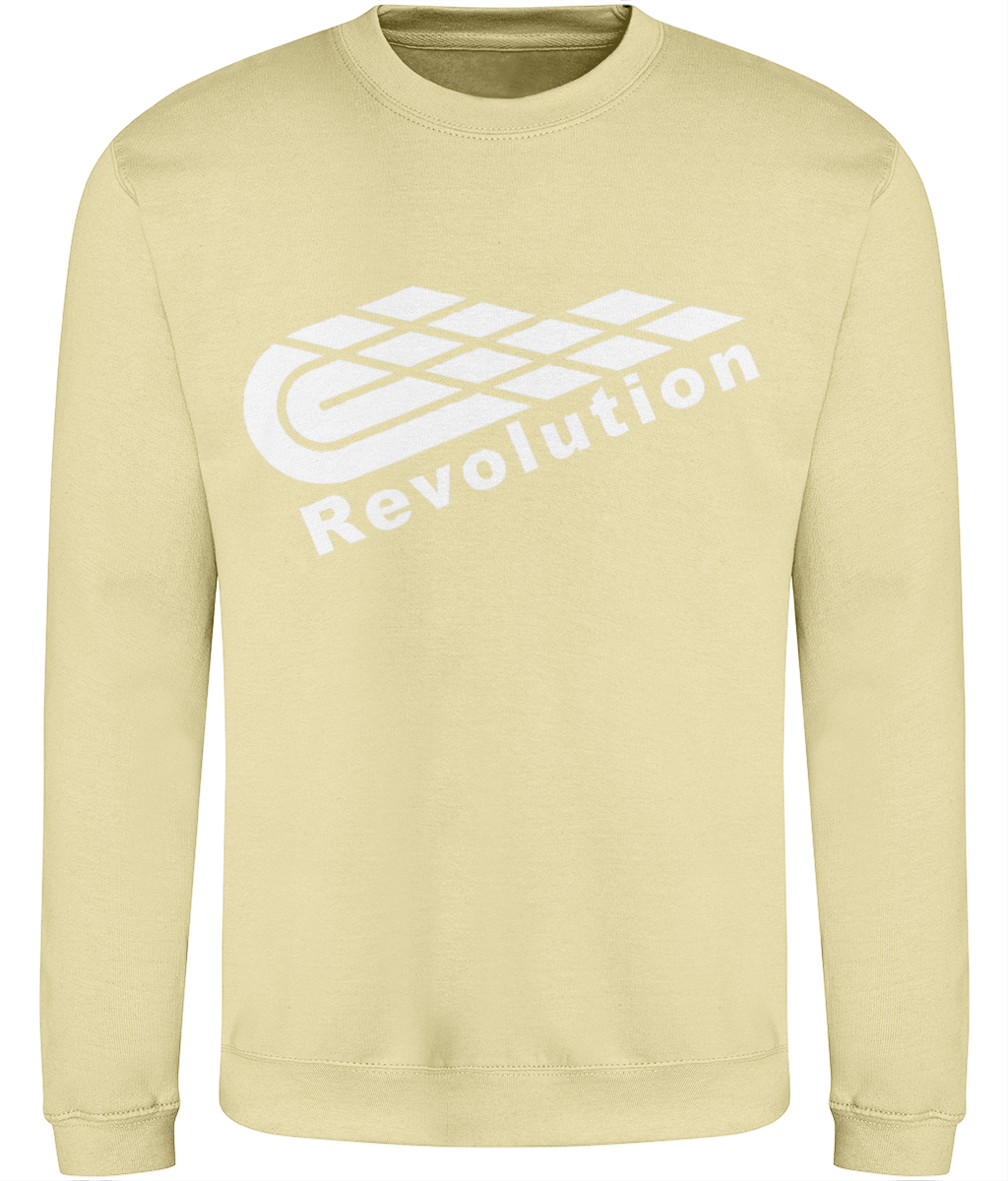 Revolution: Just Classic Adult Unisex Sweatshirt JH030 L-White Logo: (Other Colour-Variants available)