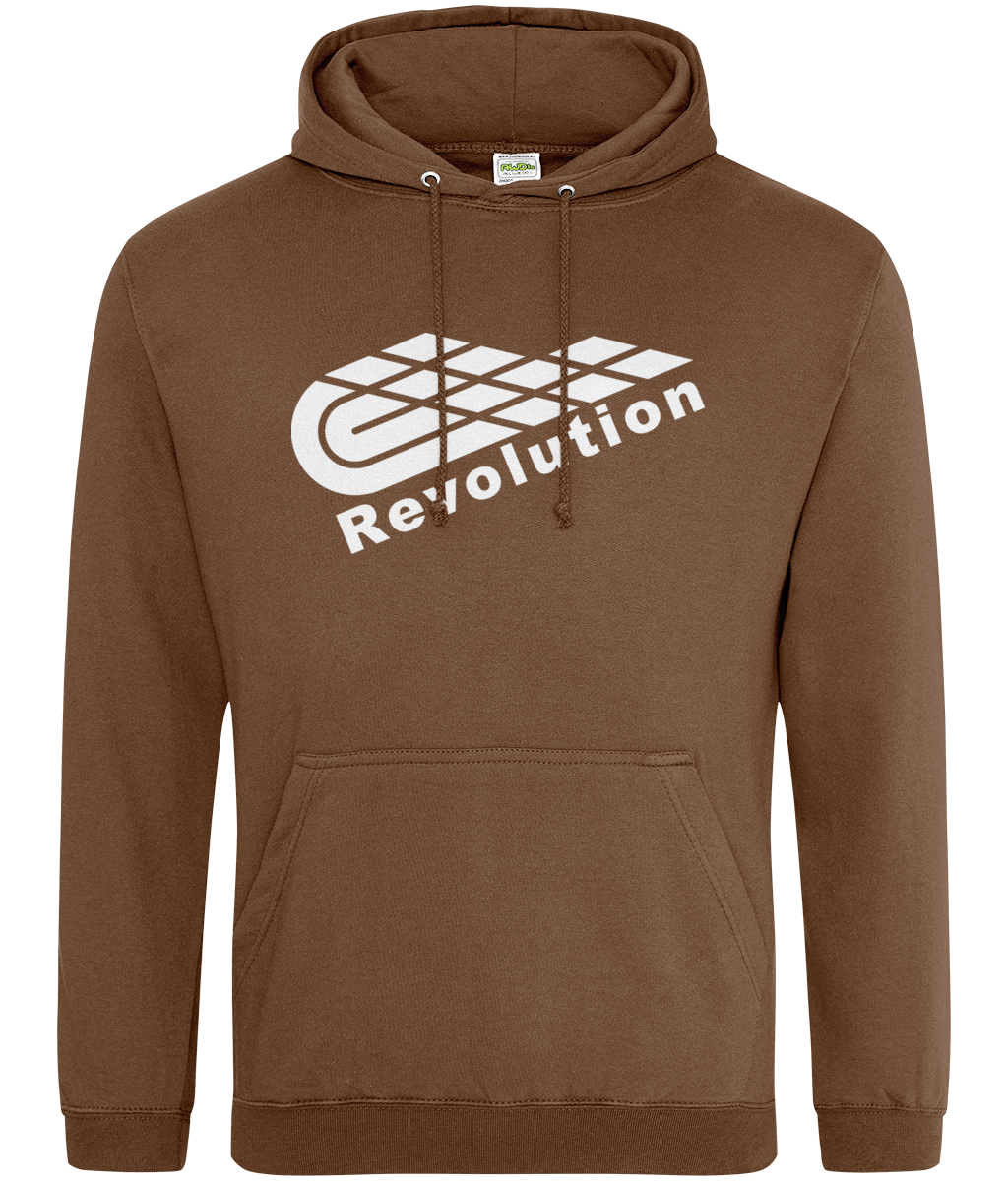 Revolution: College Adult Unisex Hoodie JH001 L-White Logo: (Other Colour-Variants available)