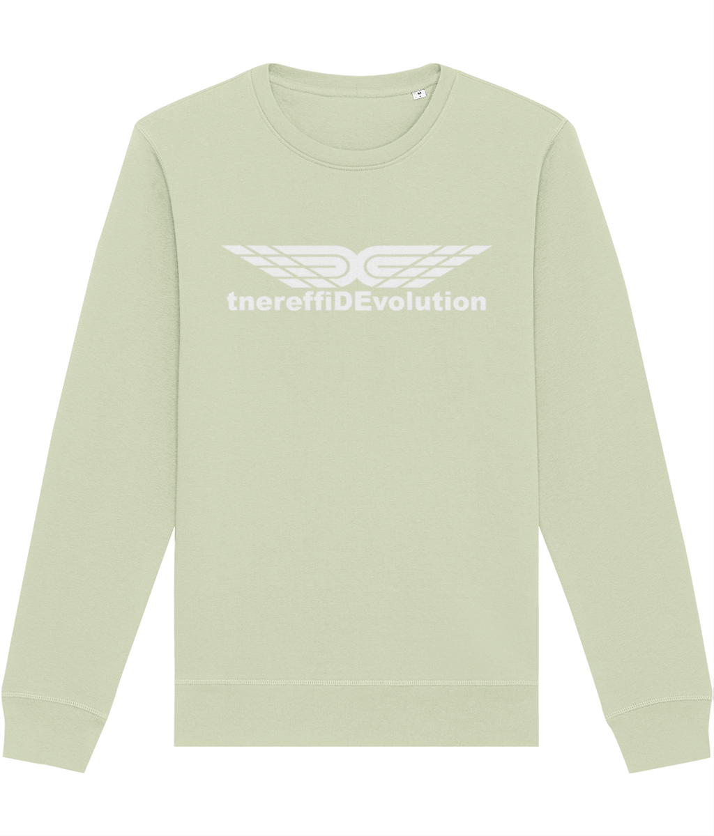 Different Evolution: Eco Roller Adult Unisex Sweatshirt SX137 L-White Logo1: (Other Colour-Variants available)