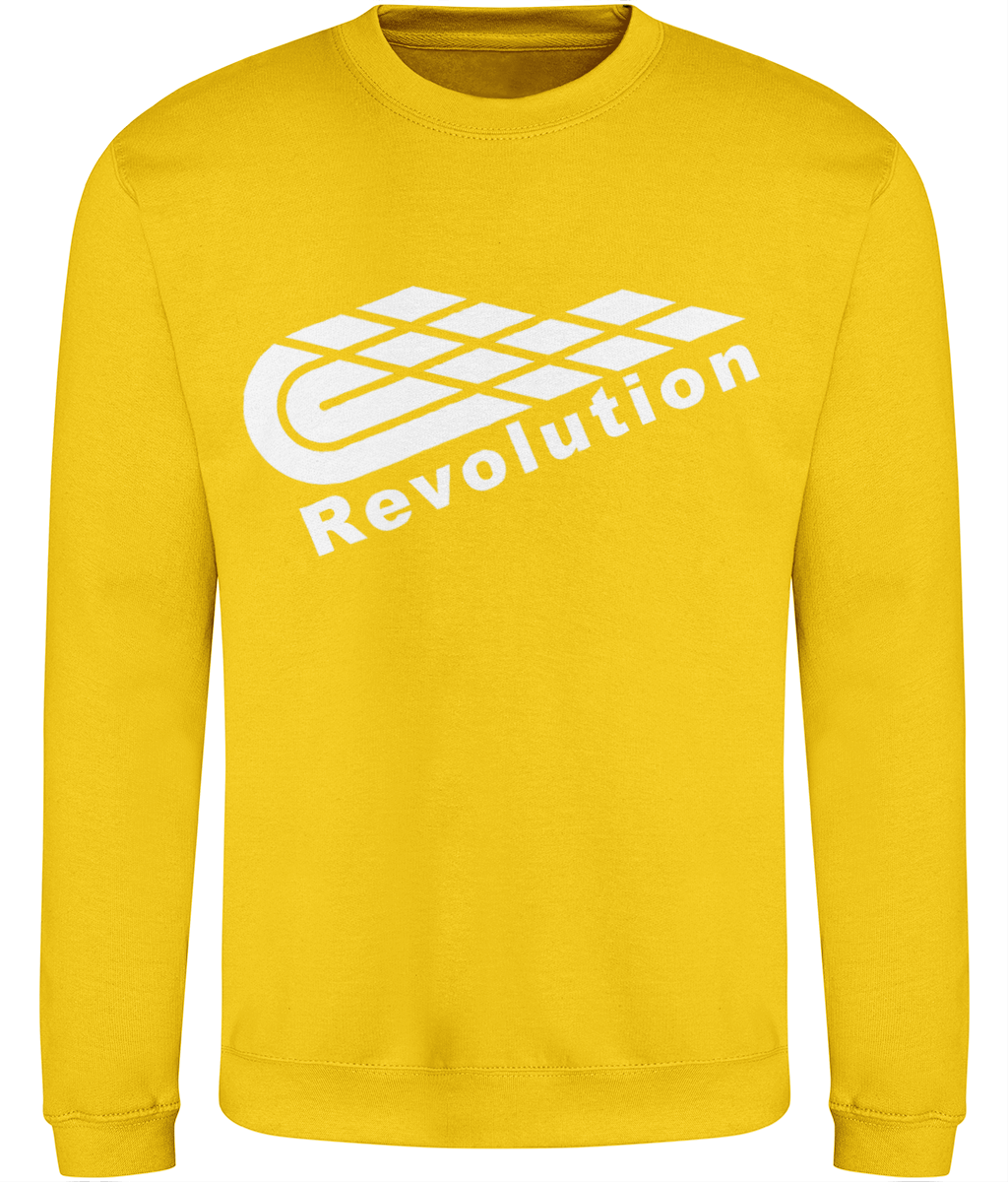 Revolution: Just Classic Adult Unisex Sweatshirt JH030 L-White Logo: (Other Colour-Variants available)