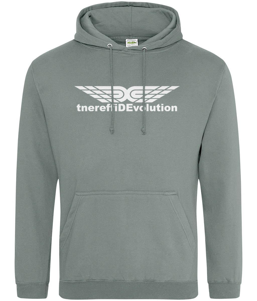 Different Evolution: College Adult Unisex Hoodie JH001 L-White Logo1: (Other Colour-Variants available)