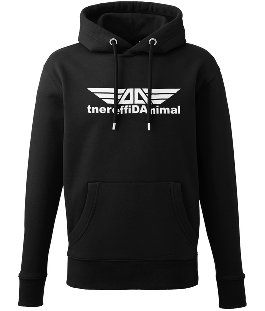 Different Animal: Eco Men Hoodie / Adult Unisex Hoodie AM001 L-White Logo1: (Other Colour-Variants Available)