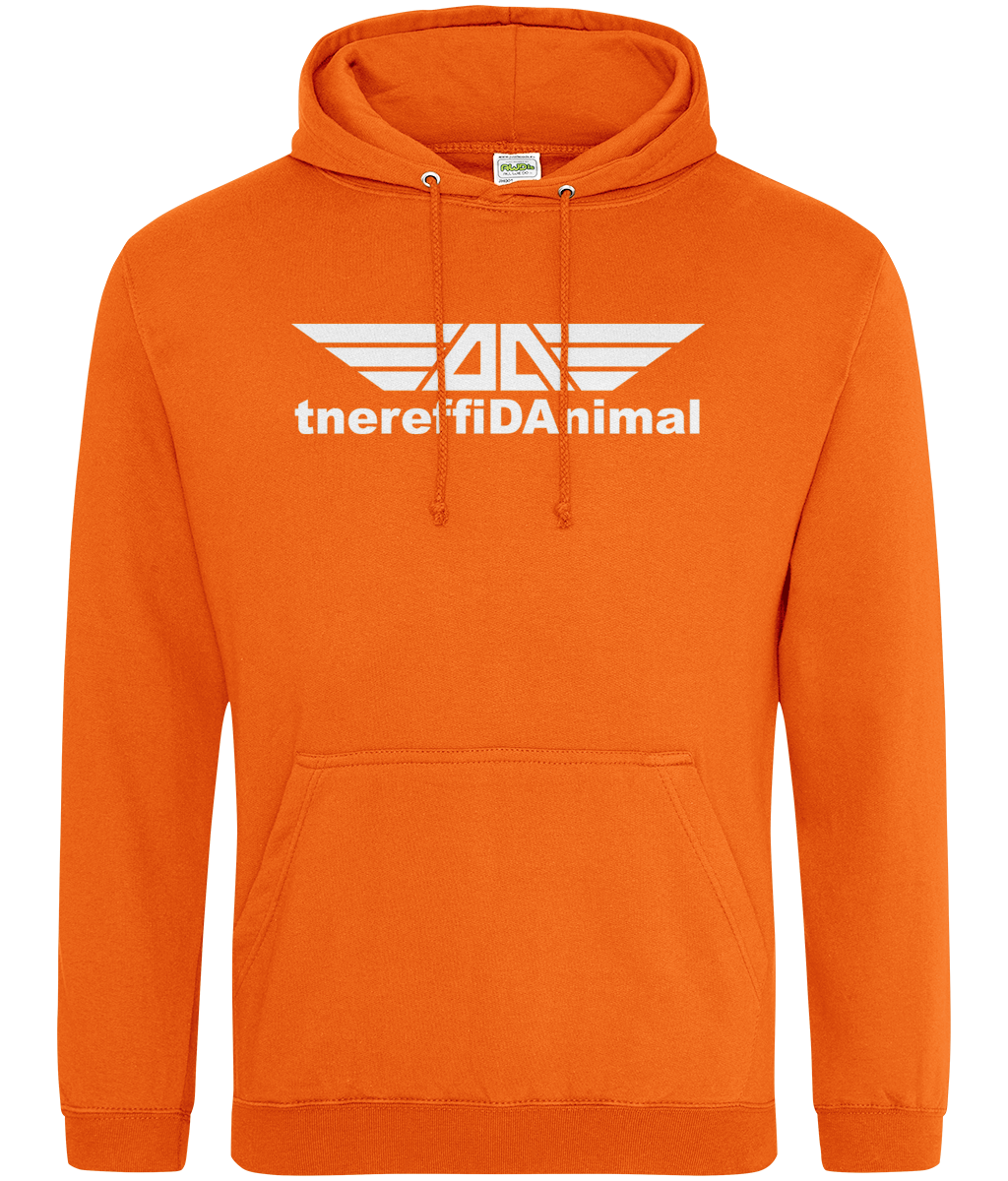 Different Animal: College Adult Unisex Hoodie JH001 L-White Logo1: (Other Colour-Variants available)