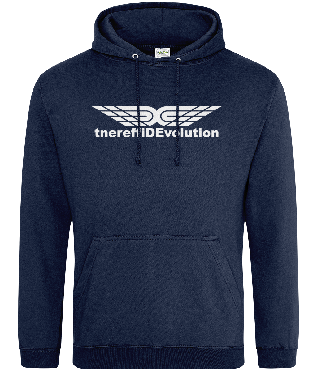 Different Evolution: College Adult Unisex Hoodie JH001 L-White Logo1: (Other Colour-Variants available)